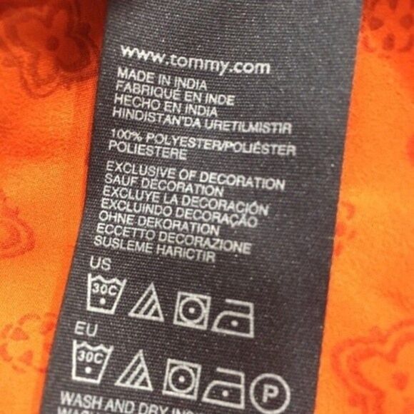 TOMMY HILFIGER CLASSIC BOAT NECK BURNT ORANGE 3/4 SLEEVE BOXY BLOUSE LARGE - Picture 5 of 10